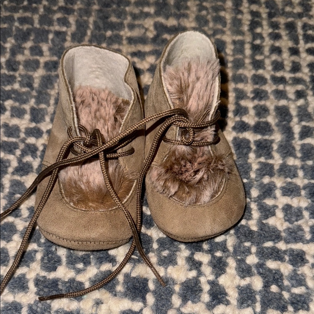 Donsje Brown Kids Shoes with Fur Lining